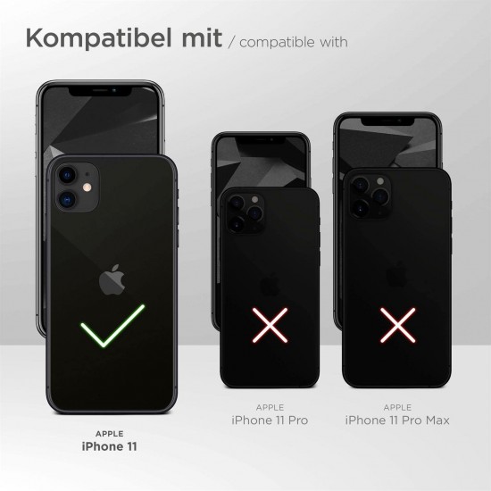 ONEFLOW Telefoonhoesje, soft case, compatibel met Apple iPhone 11 siliconen hoesje met verhoogde rand ter bescherming van het display, dubbellaags, zacht telefoonhoesje, mat Beige