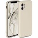 ONEFLOW Telefoonhoesje, soft case, compatibel met Apple iPhone 11 siliconen hoesje met verhoogde rand ter bescherming van het display, dubbellaags, zacht telefoonhoesje, mat Beige