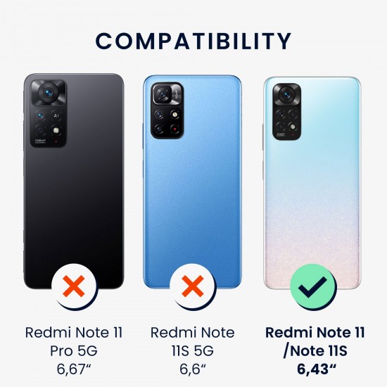 kwmobile telefoonhoesje compatibel met Xiaomi Redmi Note 11 / Note 11S - Set van 1 - Flexible case voor smartphone van TPU -