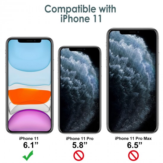 JETech Siliconen Hoesje voor iPhone 11 (2019) 6,1 Inch, Zijdezachte Full Body Beschermhoes, Schokbestendige Case met Microvezel Voering (Zwart)