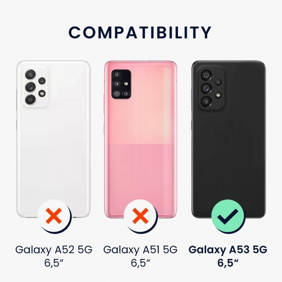 kwmobile telefoonhoesje compatibel met Samsung Galaxy A53 5G - Hoesje met siliconen coating - Smartphone case in grijsgroen