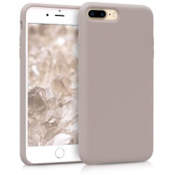 kwmobile telefoonhoesje compatibel met Apple iPhone 7 Plus / 8 Plus - Hoesje met siliconen coating - Smartphone case in lichttaupe