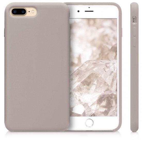 kwmobile telefoonhoesje compatibel met Apple iPhone 7 Plus / 8 Plus - Hoesje met siliconen coating - Smartphone case in lichttaupe