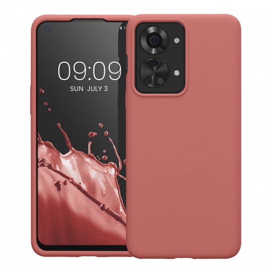 kwmobile telefoonhoesje compatibel met OnePlus Nord 2T 5G - Hoesje met siliconen coating - Smartphone case in winter roze