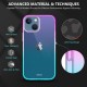 TUCCH Doorzichtig hoesje compatibel met iPhone 13 Mini, ultradunne TPU Gradient Shockproof Case Cover met [glazen schermbeschermer], anti-kras volledige bescherming telefoonhoesje, paars en blauw