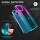 TUCCH Doorzichtig hoesje compatibel met iPhone 13 Mini, ultradunne TPU Gradient Shockproof Case Cover met [glazen schermbeschermer], anti-kras volledige bescherming telefoonhoesje, paars en blauw