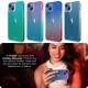 TUCCH Doorzichtig hoesje compatibel met iPhone 13 Mini, ultradunne TPU Gradient Shockproof Case Cover met [glazen schermbeschermer], anti-kras volledige bescherming telefoonhoesje, paars en blauw