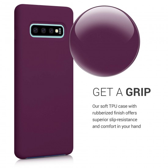 kwmobile telefoonhoesje compatibel met Samsung Galaxy S10 Plus / S10+ - Hoesje met siliconen coating - Smartphone case in bordeaux-violet