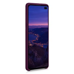 kwmobile telefoonhoesje compatibel met Samsung Galaxy S10 Plus / S10+ - Hoesje met siliconen coating - Smartphone case in bordeaux-violet