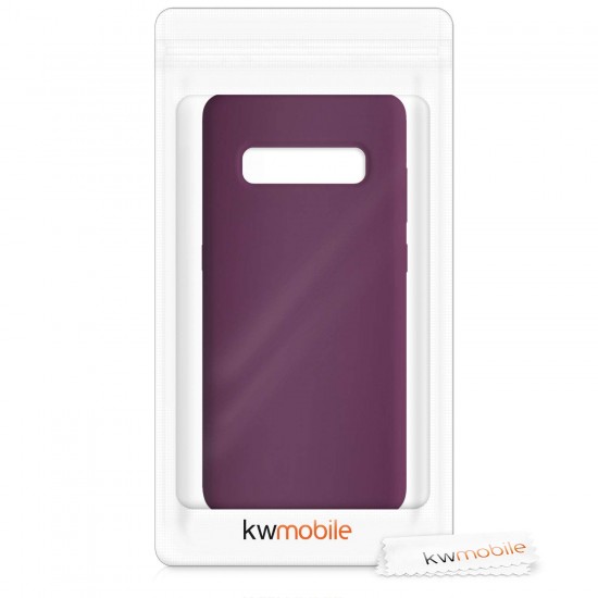 kwmobile telefoonhoesje compatibel met Samsung Galaxy S10 Plus / S10+ - Hoesje met siliconen coating - Smartphone case in bordeaux-violet