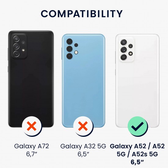 kwmobile telefoonhoesje compatibel met Samsung Galaxy A52 / A52 5G / A52s 5G - Hoesje voor smartphone - Back cover in mat mintgroen