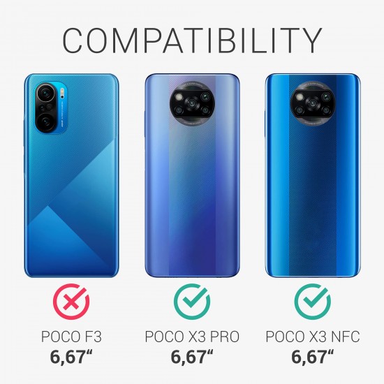 kwmobile telefoonhoesje compatibel met Xiaomi Poco X3 NFC/Poco X3 Pro - Hoesje voor smartphone - Back cover in bosbesblauw