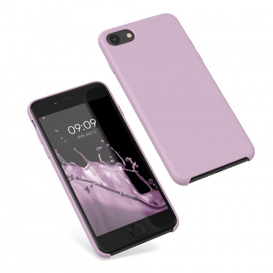 kwmobile telefoonhoesje compatibel met Apple iPhone SE (2022) / SE (2020) / 8/7 - Hoesje met siliconen coating - Smartphone case in mauve