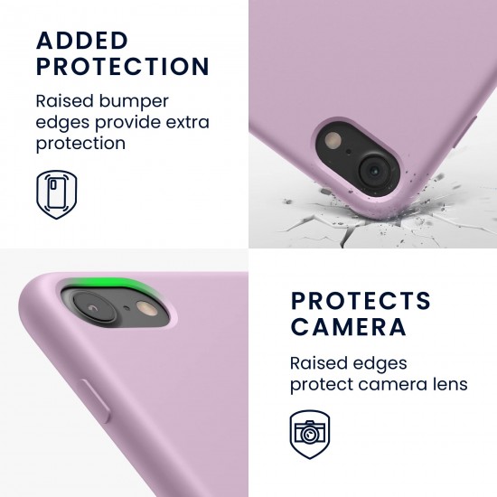 kwmobile telefoonhoesje compatibel met Apple iPhone SE (2022) / SE (2020) / 8/7 - Hoesje met siliconen coating - Smartphone case in mauve