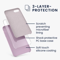 kwmobile telefoonhoesje compatibel met Apple iPhone SE (2022) / SE (2020) / 8/7 - Hoesje met siliconen coating - Smartphone case in mauve