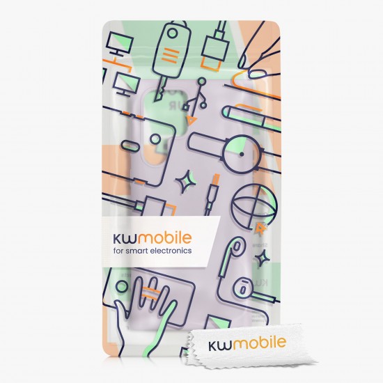 kwmobile telefoonhoesje compatibel met Samsung Galaxy S22 Ultra - Hoesje met siliconen coating - Smartphone case in lila wolk