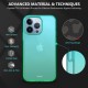 TUCCH Hoesje compatibel met iPhone 13 Pro, ultradunne TPU Gradient Clear Shockproof Case Cover met [glazen schermbeschermer], anti-kras volledig beschermend mobiele telefoonhoesje, blauw en groen