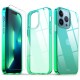 TUCCH Hoesje compatibel met iPhone 13 Pro, ultradunne TPU Gradient Clear Shockproof Case Cover met [glazen schermbeschermer], anti-kras volledig beschermend mobiele telefoonhoesje, blauw en groen