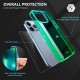 TUCCH Hoesje compatibel met iPhone 13 Pro, ultradunne TPU Gradient Clear Shockproof Case Cover met [glazen schermbeschermer], anti-kras volledig beschermend mobiele telefoonhoesje, blauw en groen