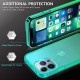 TUCCH Hoesje compatibel met iPhone 13 Pro, ultradunne TPU Gradient Clear Shockproof Case Cover met [glazen schermbeschermer], anti-kras volledig beschermend mobiele telefoonhoesje, blauw en groen