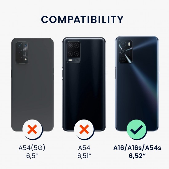 kwmobile telefoonhoesje compatibel met Oppo A16 / A16s / A54s - Hoesje voor smartphone - Precisie camera uitsnede - Back cover in mat petrol