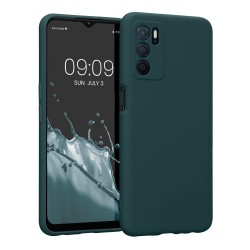 kwmobile telefoonhoesje compatibel met Oppo A16 / A16s / A54s - Hoesje voor smartphone - Precisie camera uitsnede - Back cover in mat petrol