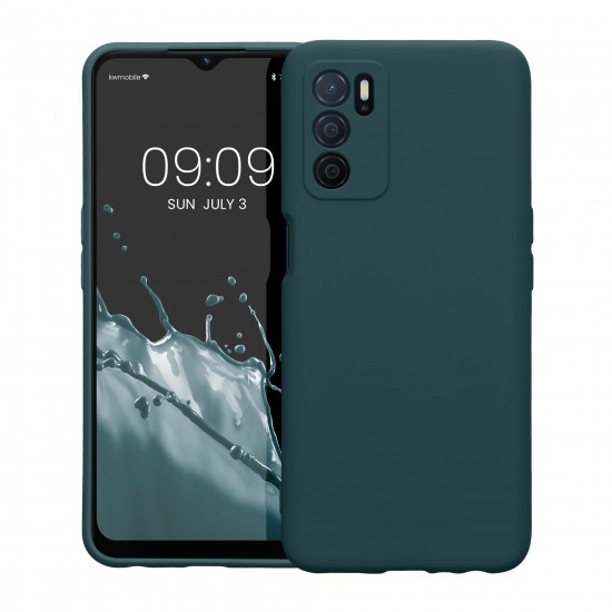 kwmobile telefoonhoesje compatibel met Oppo A16 / A16s / A54s - Hoesje voor smartphone - Precisie camera uitsnede - Back cover in mat petrol