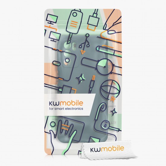 kwmobile telefoonhoesje compatibel met Oppo A16 / A16s / A54s - Hoesje voor smartphone - Precisie camera uitsnede - Back cover in mat petrol