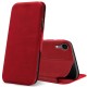 Verco Bookcase voor iPhone XR Hoesje, Premium Flip Cover Magneetsluiting Telefoonhoesje voor Apple iPhone XR Case met Kaarthouders slots, Rood