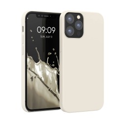 kwmobile telefoonhoesje compatibel met Apple iPhone 12/12 Pro - Hoesje met siliconen coating - Smartphone case in crème