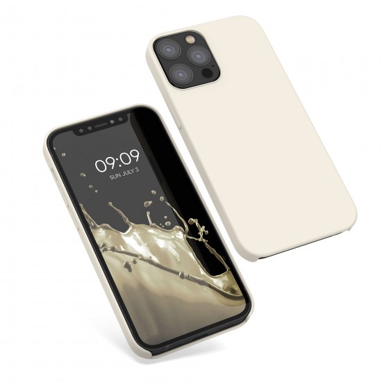 kwmobile telefoonhoesje compatibel met Apple iPhone 12/12 Pro - Hoesje met siliconen coating - Smartphone case in crème