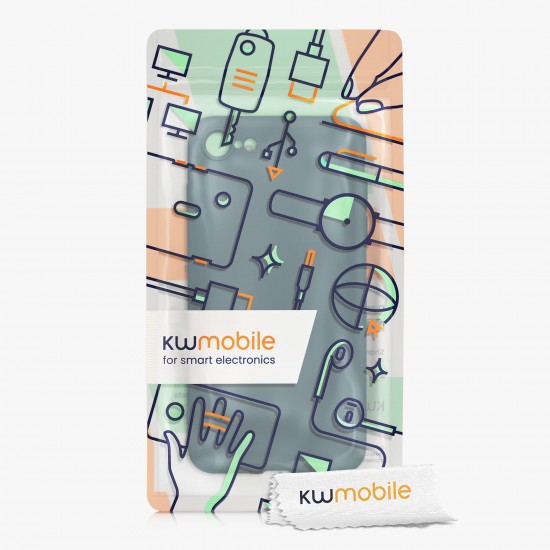 kwmobile telefoonhoesje compatibel met Apple iPhone SE (2022) / SE (2020) / 8/7 - Hoesje voor smartphone - Back cover in mat petrol