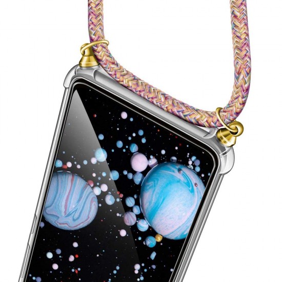 Telefoon Ketting Hoesje voor iPhone 6/ iPhone 6S hoesje - Bling Telefoonhoesjes met koord Transparant TPU Siliconen Hoes/Schattig Vloeistof Flash Cover met band snoer, telefoonhoes met Sleutelkoord Anti-verloren Shock Proof