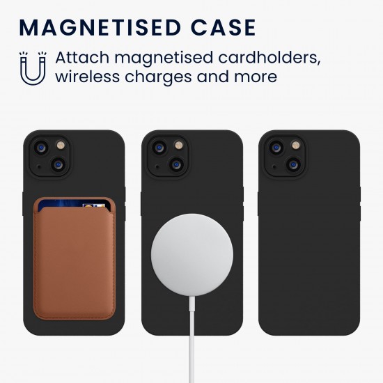 kwmobile telefoonhoesje compatibel met Apple iPhone 13 - Hoesje met magneet - Smartphone case in zwart