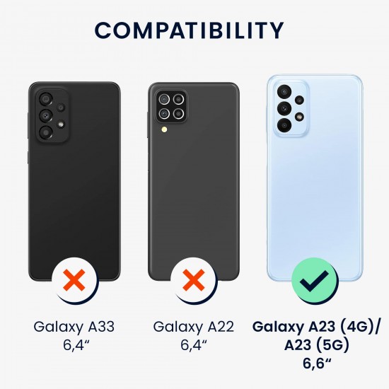 kwmobile telefoonhoesje compatibel met Samsung Galaxy A23 4G / 5G - Hoesje voor smartphone - Back cover in blauwgroen