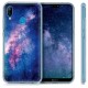 kwmobile telefoonhoesje compatibel met Huawei P20 Lite - Hoesje voor smartphone in poederroze/roze/donkerblauw - Melkweg en Sterren