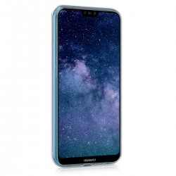 kwmobile telefoonhoesje compatibel met Huawei P20 Lite - Hoesje voor smartphone in poederroze/roze/donkerblauw - Melkweg en Sterren