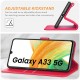 Ganbary Compatibel met Samsung Galaxy A33 5G hoesje, premium PU-lederen flip portemonnee telefoonhoesje [volledige bescherming] [kaartsleuven] [Kickstand] voor Samsung Galaxy A33 5G, rood