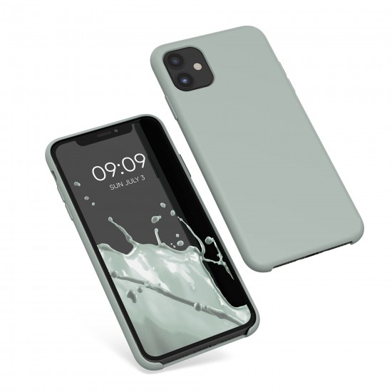 kwmobile telefoonhoesje compatibel met Apple iPhone 11 - Hoesje met siliconen coating - Smartphone case in grijsgroen