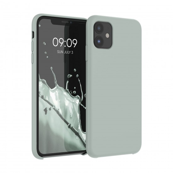 kwmobile telefoonhoesje compatibel met Apple iPhone 11 - Hoesje met siliconen coating - Smartphone case in grijsgroen