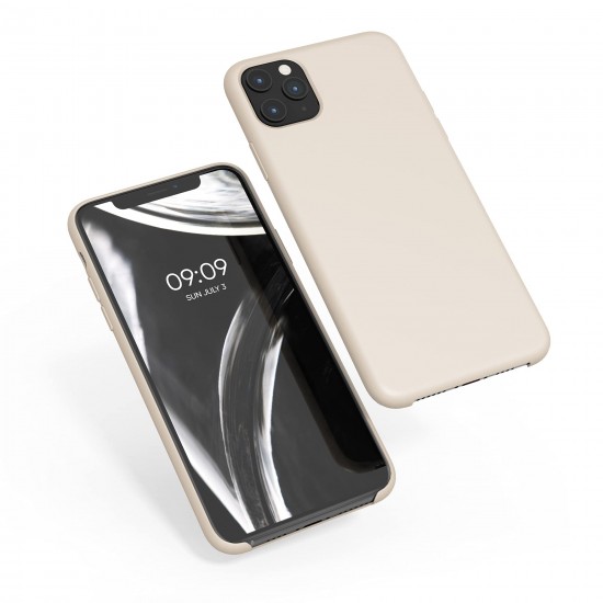 kwmobile telefoonhoesje compatibel met Apple iPhone 11 Pro Max - Hoesje met siliconen coating - Smartphone case in crème