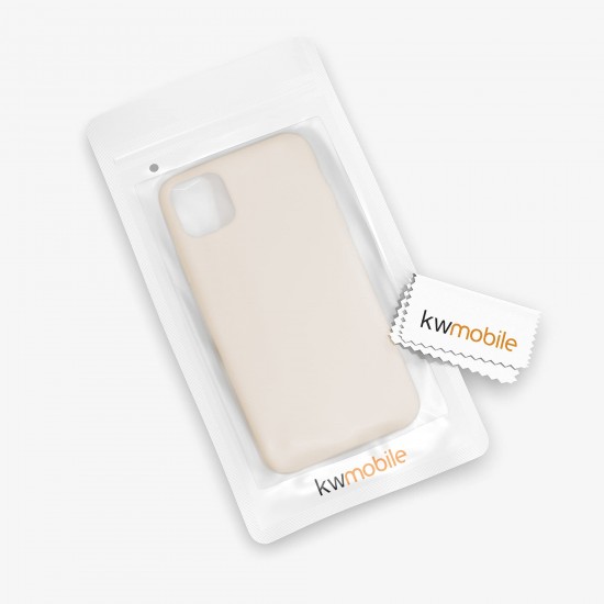 kwmobile telefoonhoesje compatibel met Apple iPhone 11 Pro Max - Hoesje met siliconen coating - Smartphone case in crème