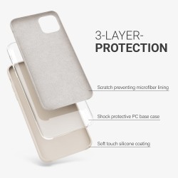 kwmobile telefoonhoesje compatibel met Apple iPhone 11 Pro Max - Hoesje met siliconen coating - Smartphone case in crème