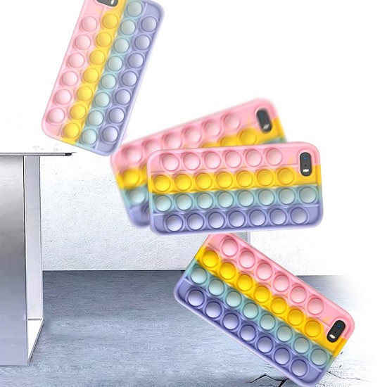 SDTEK Hoesje compatibel met iPhone SE (2016-2019) 5 5s, Bubble Fidget Pop Soft Siliconen Telefoonhoesje (Rainbow)