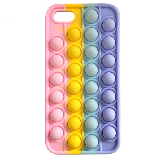 SDTEK Hoesje compatibel met iPhone SE (2016-2019) 5 5s, Bubble Fidget Pop Soft Siliconen Telefoonhoesje (Rainbow)