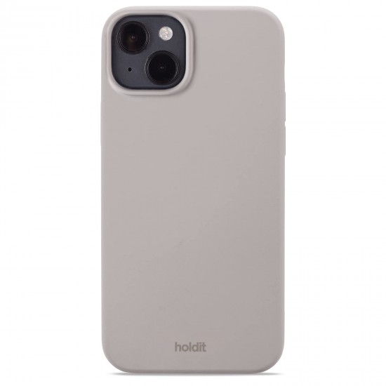 Holdit Siliconen Hoesje iPhone 14 Plus - 0,8mm ultradun Telefoonhoesje silicone - Trendy slim silicone case met volledige bescherming - Taupe