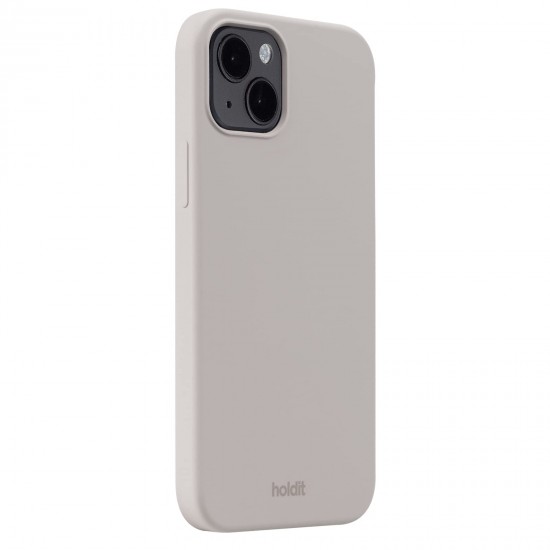 Holdit Siliconen Hoesje iPhone 14 Plus - 0,8mm ultradun Telefoonhoesje silicone - Trendy slim silicone case met volledige bescherming - Taupe