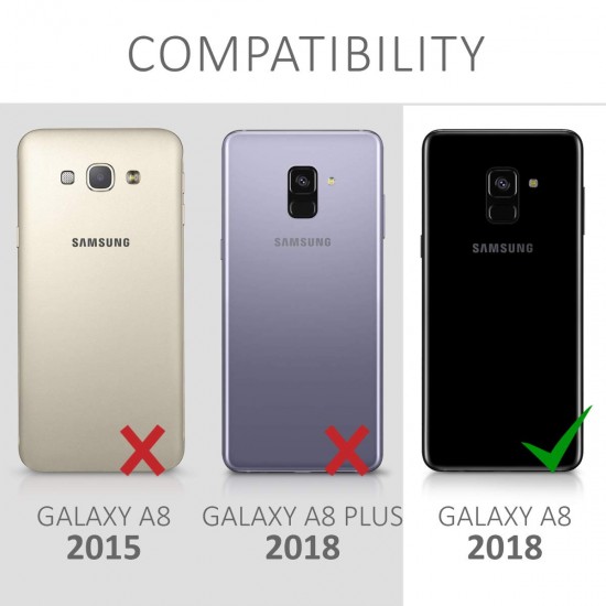 kwmobile telefoonhoesje compatibel met Samsung Galaxy A8 (2018) - Hoesje met siliconen coating - Smartphone case in mat koraal