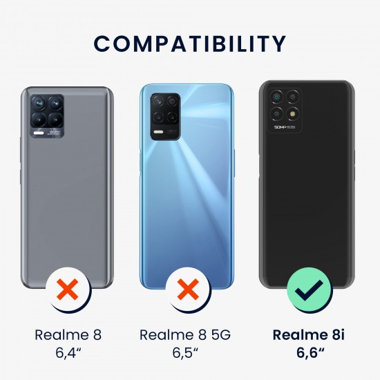 kwmobile telefoonhoesje compatibel met Realme 8i - Hoesje voor smartphone - Precisie camera uitsnede - Back cover in lavendel