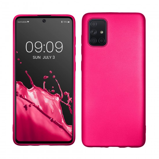 kwmobile telefoonhoesje compatibel met Samsung Galaxy A71 - Hoesje voor smartphone - Back cover in metallic roze